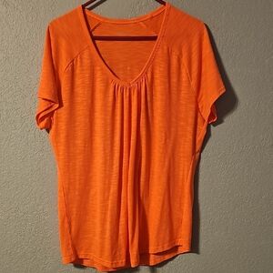BCG Orange Relaxed Short Sleeve Blouse